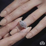 Load and play video in Gallery viewer, Round Halo Diamond Statement Ring (Rose Gold) - Lab Grown