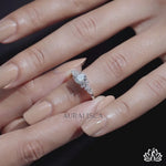 Load and play video in Gallery viewer, Round &amp; Pear Accent Diamond Ring - Lab Grown