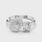 Load and play video in Gallery viewer, Toi et Moi Pear with Round Cut Diamond Engagement Ring - AJR1046