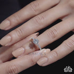 Load and play video in Gallery viewer, Round Solitaire Diamond Ring (Pavé Band) - Lab Grown